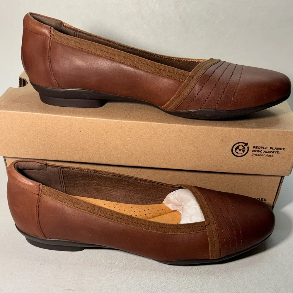 Clarks Collection Leather Ballet Flats - Sara Erin casual classic comfy vacation